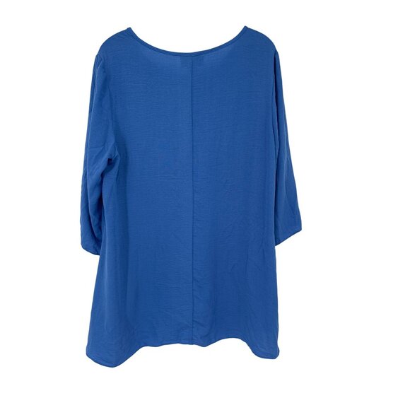 Joseph Ribkoff Womens top tunic High low Hem Blouse Size Large  Blue Loose Fit - Picture 5 of 5
